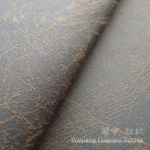 Gold Stamping Compound Suede Leather Fabric for Sofa